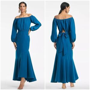 Sachin + Babi Teal Off-Shoulder Maxi Dress